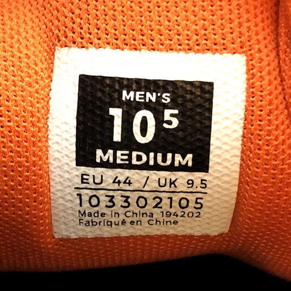 Kuru Mens ATOM TRAIL Athletic Sneaker Size 10.5 Lead Gray Orange Spice NIB